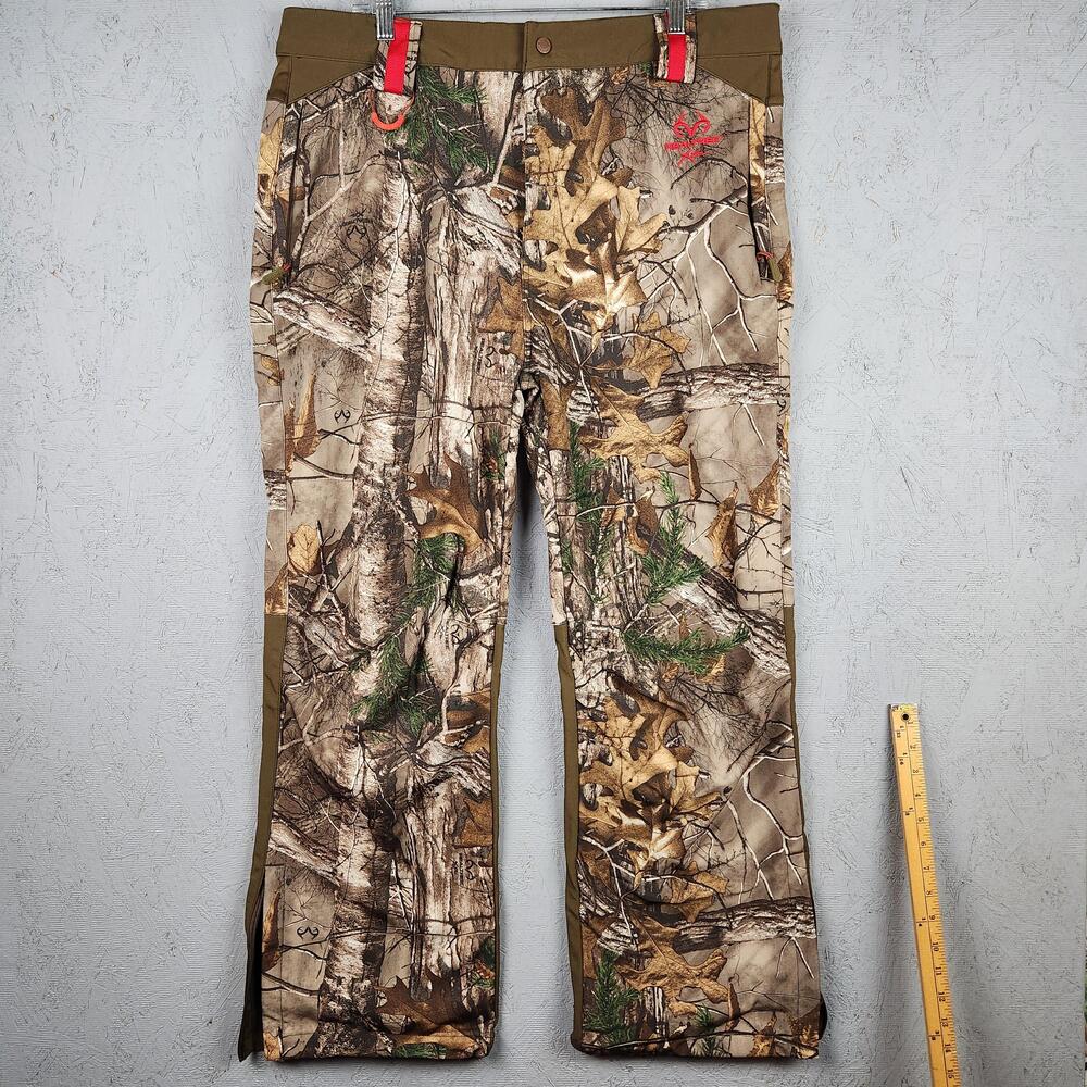 Realtree Xtra Hunting Pants Mens XL Camo Insulated Fleece Lined Zip Leg Outdoors
